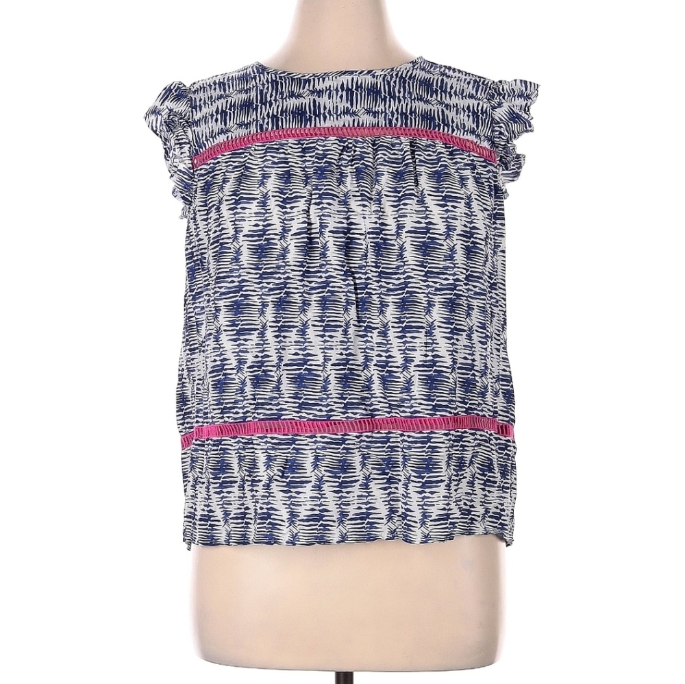 Vineyard Vines Navy and Pink Sleeveless Blouse